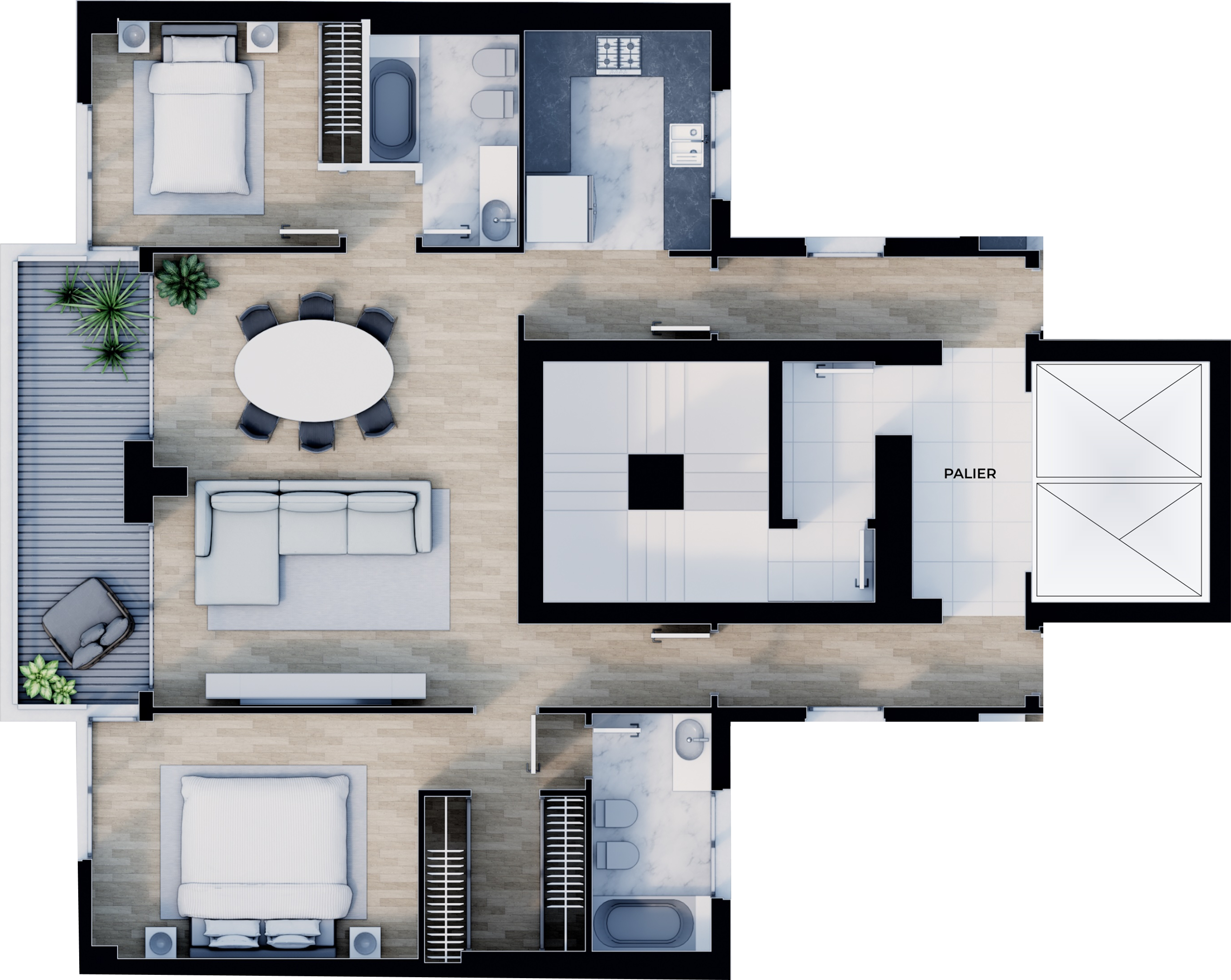 Semipiso contrafrente de lujo en la mejor zona de la ciudad - Plano 1