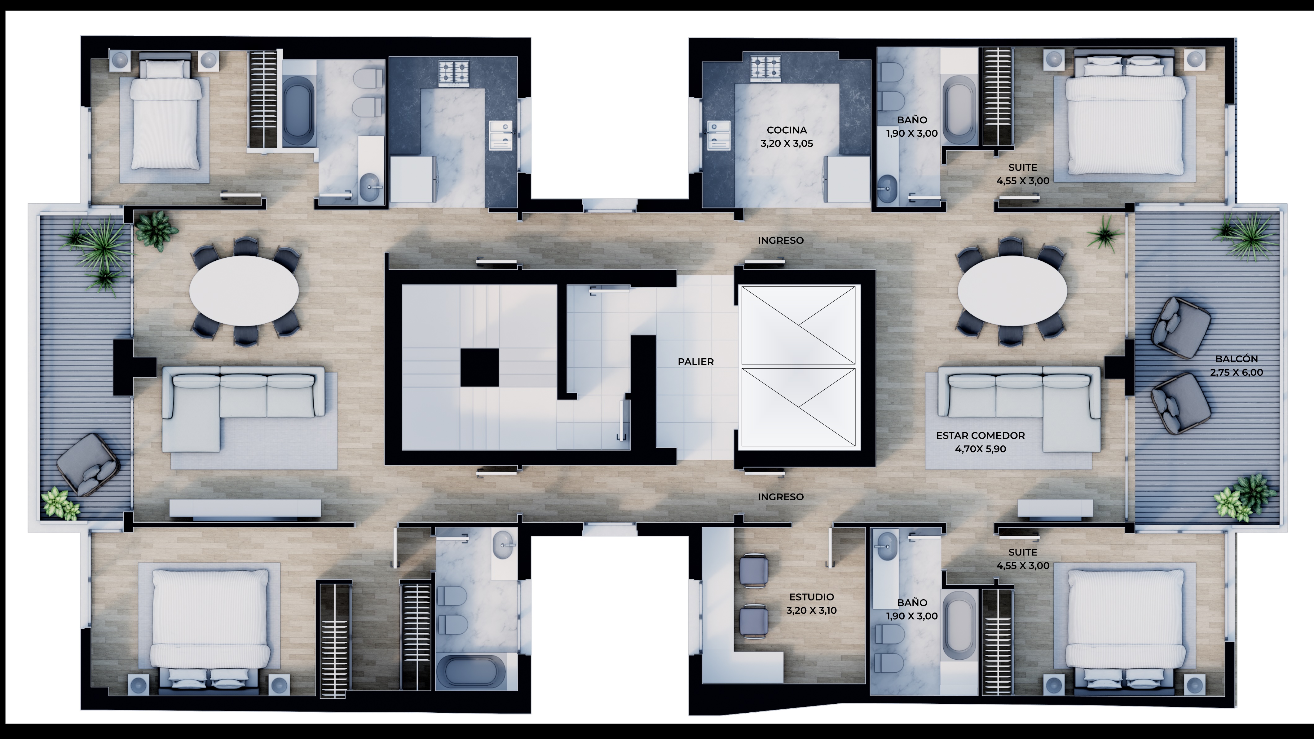 Departamento lujoso en Torre Pinguino - Plano 1
